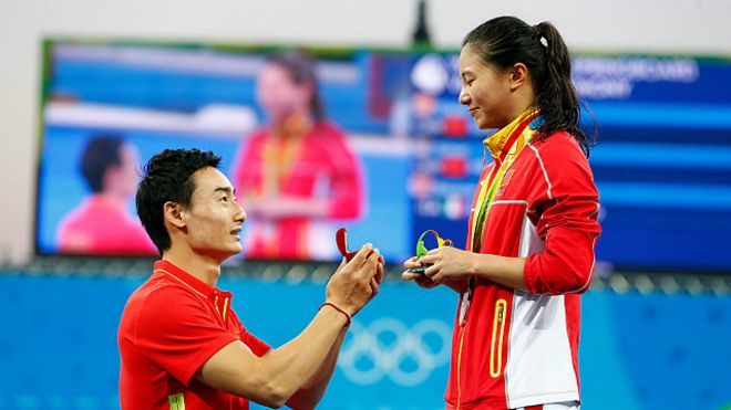 تصاویر/ درخواست ازدواج پس از کسب مدال نقره‌ی المپیک