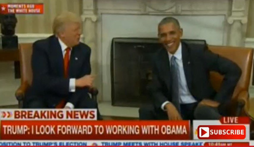 دیدار ترامپ با اوباما در کاخ سفید (+تصاویر)