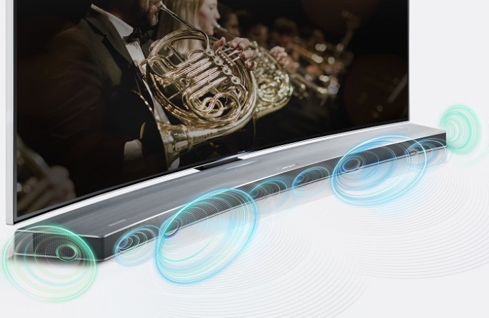 طراحی ساندبار Curved متناسب با شعاع انحنا تلویزیون‌ سامسونگ