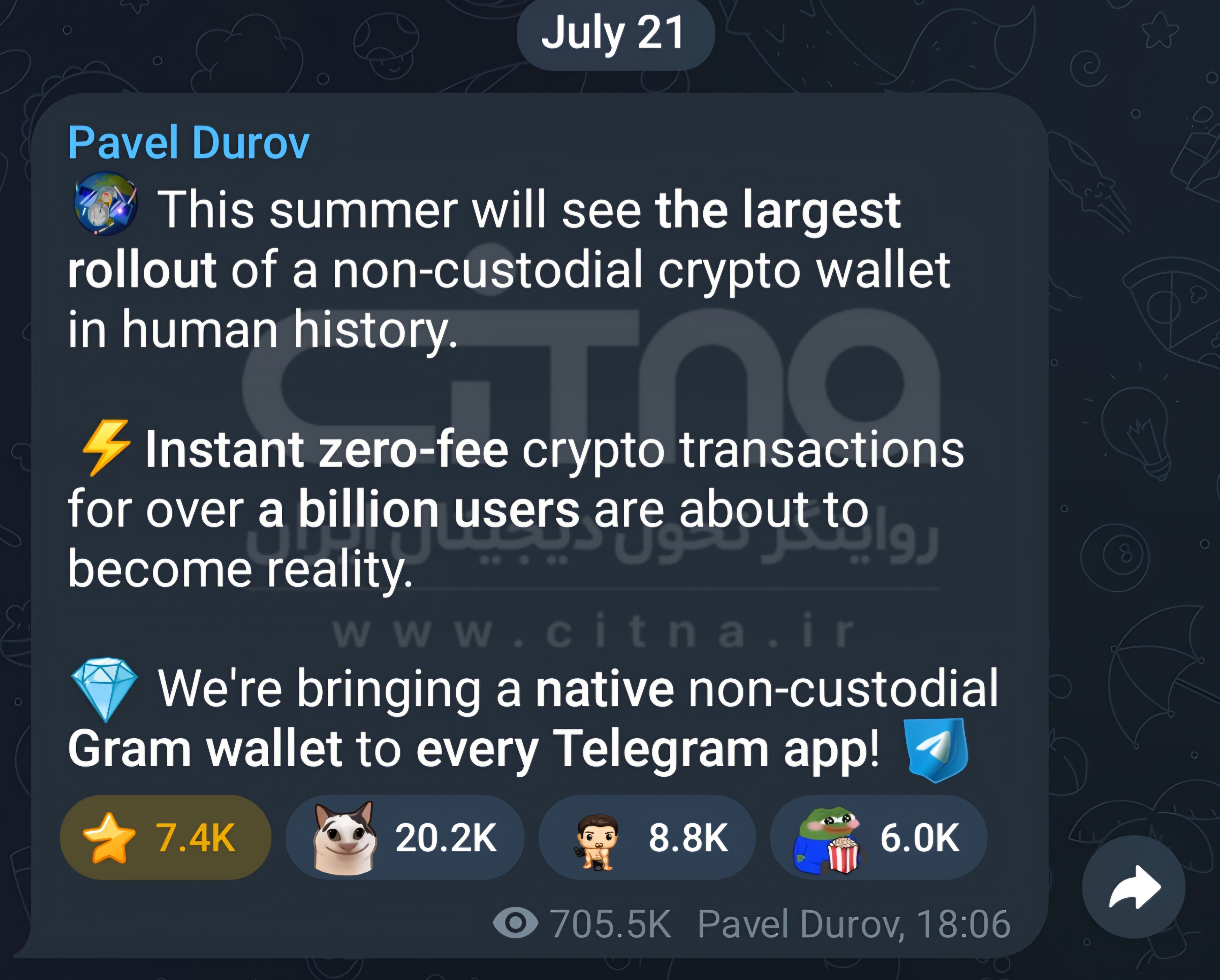 کیف پول رمزارزی تلگرام