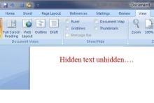 احتمال رویت بخش‎های مخفی متن ورد در ایمیل‎های ارسالی