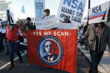 تجمع چند صد نفری معترضان به شنود در آمریکا