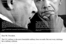 آگهی در واشنگتن پست برای عدم حمله به ایران + عکس 