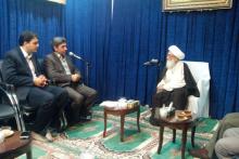 دیدار دبیر شورای سیاست‌گذاری جایزه مصطفی (ص) با حضرت آیت الله نوری همدانی