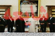 آیا تابلوی حوریان برهنه در دیدار روحانی با پاپ وجود داشت؟