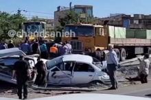 تصادف خونین در تبریز؛ تریلی خودروها را له کرد