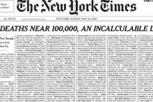 ۱۰۰۰ آگهی مرگ در صفحه نخست نیویورک تایمز