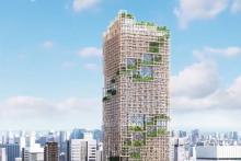 برج ۳۵۰ متری چوبی در ژاپن طراحی شد