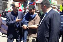 عکس/ وزیر جوان ارتباطات با تیپی متفاوت در راهپیمایی روز قدس