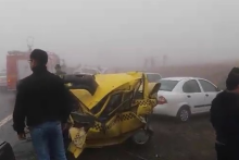 فیلم/ تصادف زنجیره ای بیش از ۸۰ خودرو در اتوبان مشهد