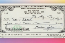 برگه چک استیو جابز ۴۶ هزار دلار به فروش رسید