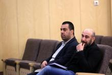 چشمان اشکبار محسن تنابنده در مراسم ترحیم خشایار الوند