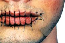 دوختن دهان برای یک شوخی!