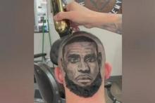 هواداری که تصویر بسکتبالیست معروف را روی سرش طراحی کرد(+عکس)