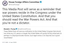 دعوای توییتری ترامپ با مجلس نمایندگان آمریکا 