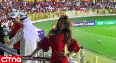 حضور جنجالی مدل ایرانی در ورزشگاه محل بازی پرسپولیس