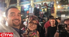 سلفی مجری معروف و همسرش در بازار تجریش