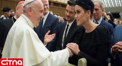 پوشش با حجاب کیتی پری در دیدار با پاپ