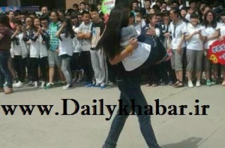 حرکت عحیب پسر دانشجو با نامزدش در محوطه دانشگاه!+ تصاویر