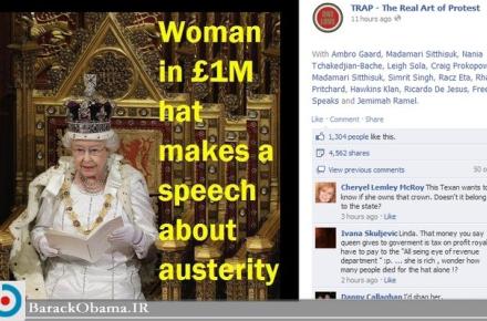 اعتراض کاربران فیس‎بوک به ریخت و پاش‎های ملکه‎ی انگلیس + تصاویر