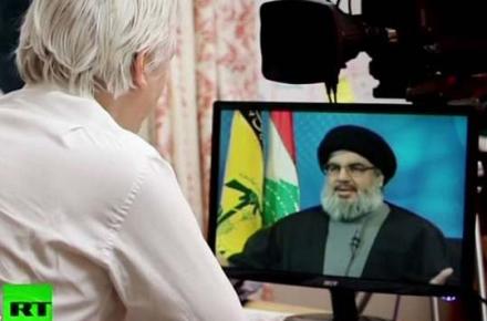 بنیان‌گذار«ویکی‌لیکس» مجری برنامه‌ای تلویزیونی در روسیه شد/  گفت‏وگوی ویژه با سید حسن نصرالله + تصاویر