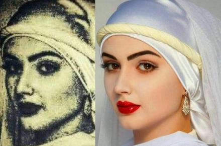 تصویر بازسازی شده‌ی زلیخا همسر عزیز مصر