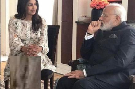 لباس جنجالی ستاره‌ی هندی در دیدار با نخست‌وزیر (+عکس)