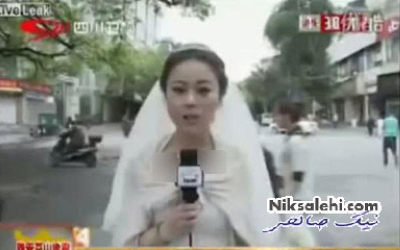 اقدام عجیب خانم گزارشگر چینی در شبکه‎های اجتماعی پرطرفدار شد