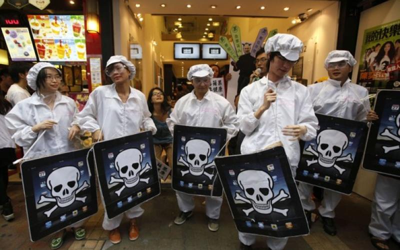 درگیری کارگران اپل و مایکروسافت در چین با پلیس محلی