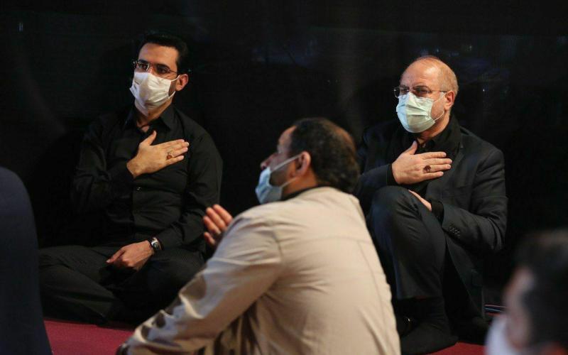 قالیباف و‌ آذری جهرمی در مجلس عزای امام حسین (ع) /عکس