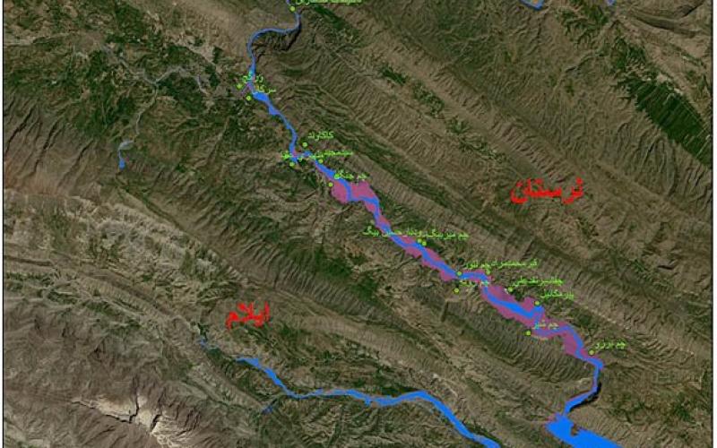 افزایش سه برابری مساحت پهنای رودخانه‌ی سیمره‌ی لرستان پس از بارش‌های سال جاری؛ خطر سیلاب برای روستاهای این محدوده