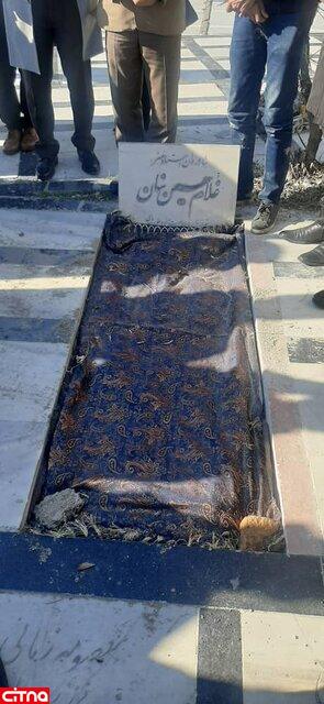 همسر غلامحسین بنان، بدون حضور مسوولان، به خاک سپرده شد(+عکس)
