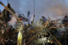 گزارش تصویری "سایت یاهو" از آوار برداری ساختمان "پلاسکو"